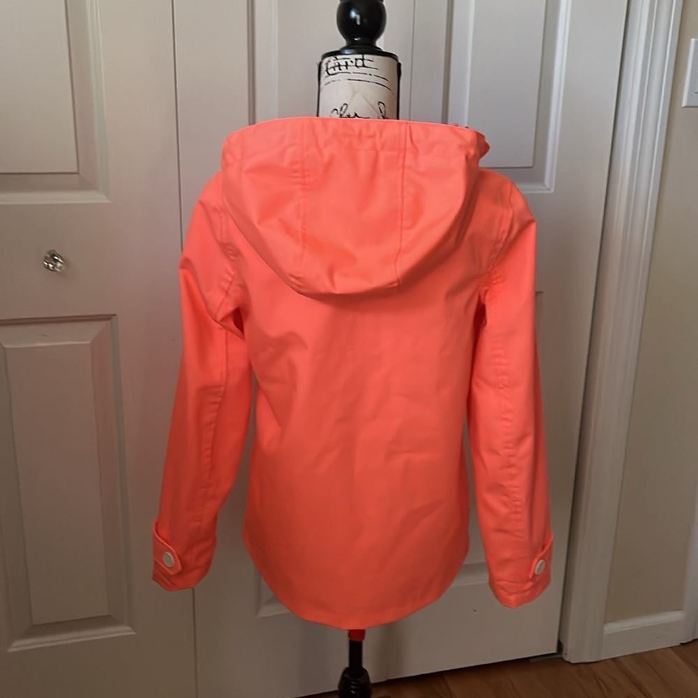 Joules Waterproof & Breathable Neon Orange Hooded jacket size 4 - Picture 6 of 12